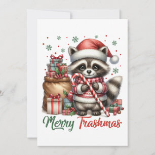 Tarjeta Festiva Xmas Gift Merry Trashmas