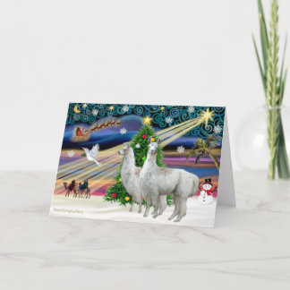 Tarjeta Festiva Xmas Magic - 2 Llamas