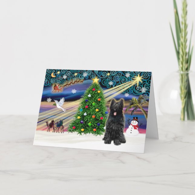 Tarjeta Festiva Xmas Magic-Briard-Blk (Anverso)