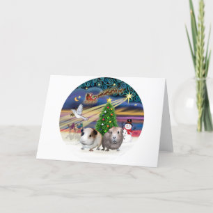 Tarjeta Festiva Xmas Magic -T wwu Guinea Pigs