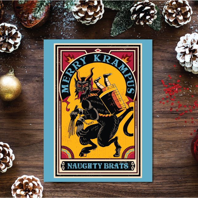 Tarjeta Festiva Xmas Merry Krampus Naughty Brats Circus Poster (Subido por el creador)
