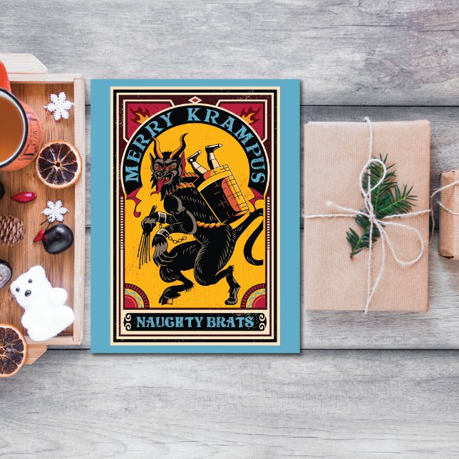 Tarjeta Festiva Xmas Merry Krampus Naughty Brats Circus Poster (Subido por el creador)