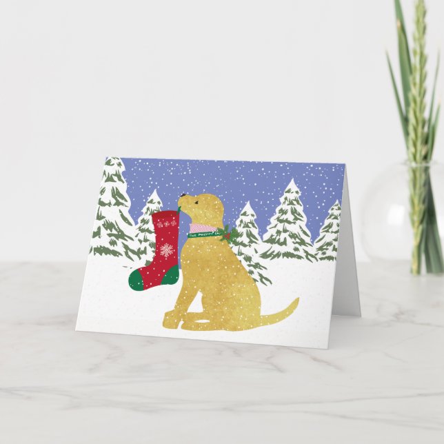 Tarjeta Festiva Xmas Personalizada Perro Preppy de laboratorio ama (Anverso)