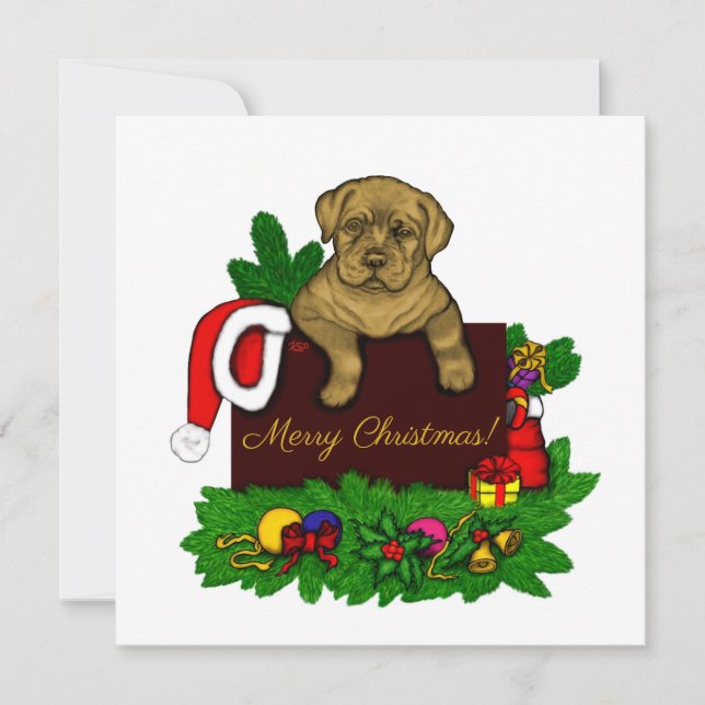 Tarjeta Festiva XMas Puppy (Anverso)