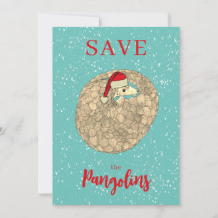 Tarjeta Festiva Xmas Salven el lema de los pangolines personalizad