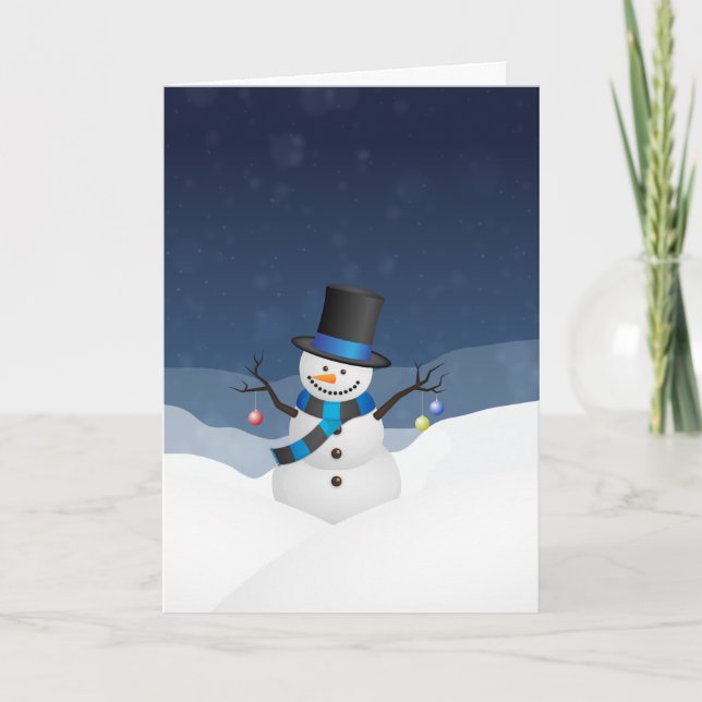 Tarjeta Festiva Xmas Snowy Snowman (Anverso)