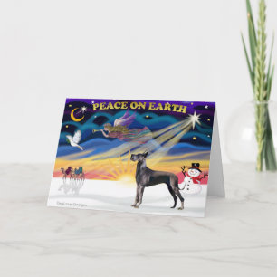 Tarjeta Festiva Xmas Sunrise - Blue Great Dane