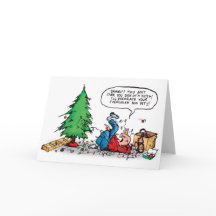 Xmas Tree Fight Holiday Card