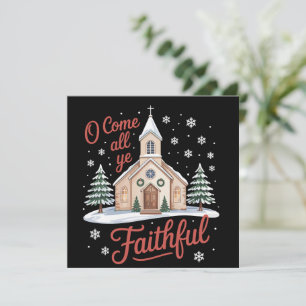 Tarjeta Festiva Xmas Venid Todos los Fieles Religiosos Cristianos