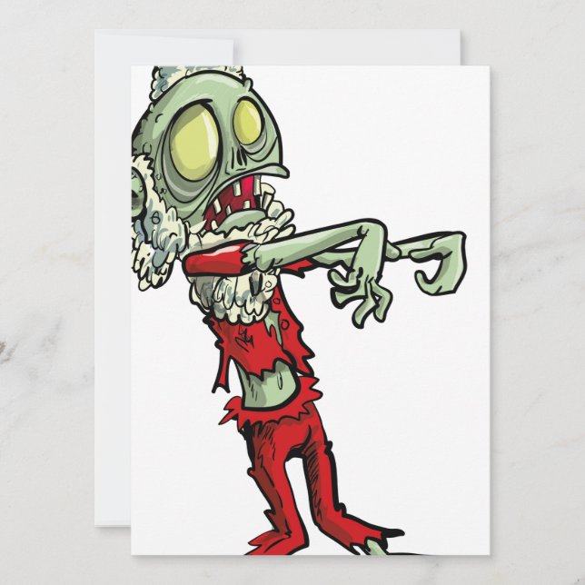 Tarjeta Festiva xmas zombie santa claus (Anverso)