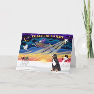 Tarjeta Festiva XmasSunrise-Bernese Perro 3