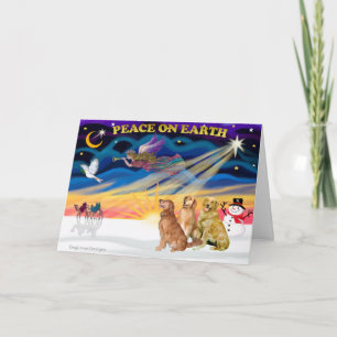 Tarjeta Festiva XmasSunrise-Tres Recuperadores de Oro