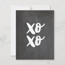 XO. Abrazos y besos día de San Valentín. Pizarra
