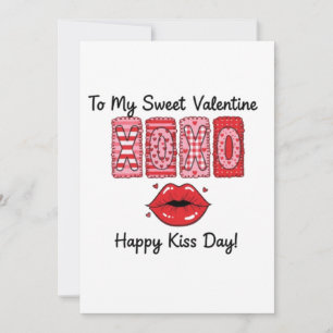 Tarjeta Festiva XOXO a Mi Dulce San Valentín - Feliz Día del Beso