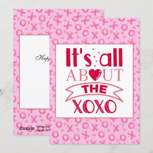 Tarjeta Festiva XOXO Rosa Rojo Lindo Corazón Saludo de San Valentí