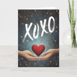 Tarjeta Festiva XOXO: Un regalo de amor