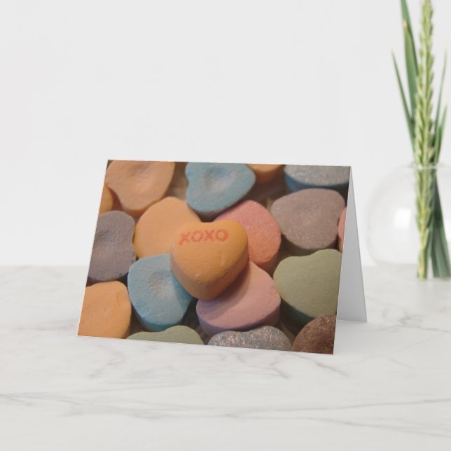 Tarjeta Festiva XOXO Valentine Candy (Anverso)