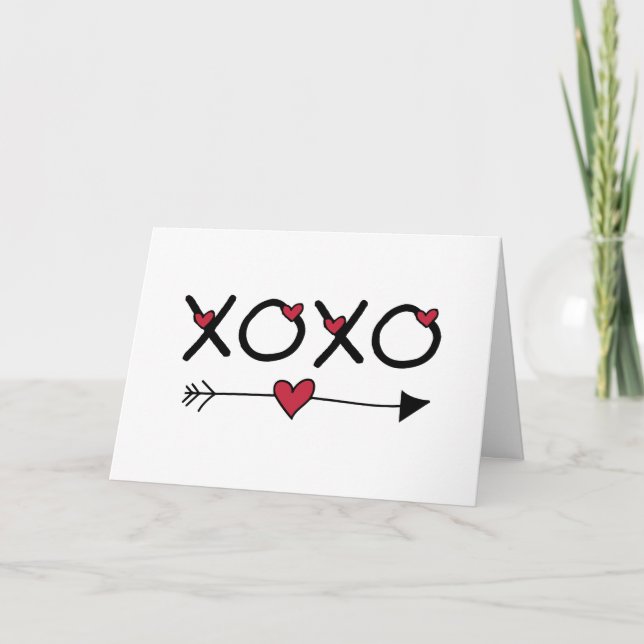 Tarjeta Festiva XOXO Valentines (Anverso)