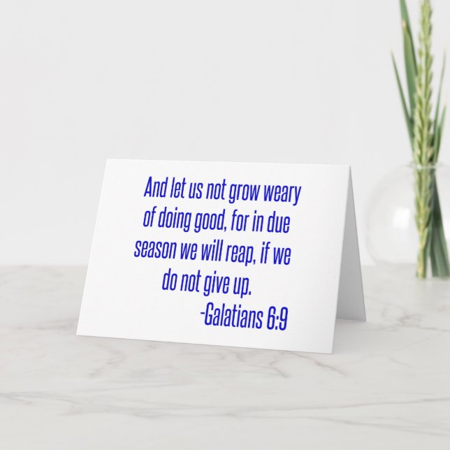 Tarjeta Festiva Y no nos cansemos de hacer el bien, porque en (Anverso)