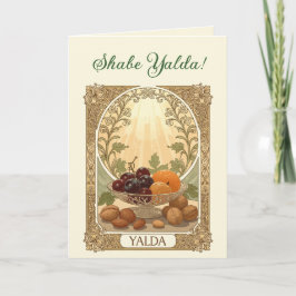 Tarjeta Festiva Yalda Nuts and Fruit Chelle Night Winter Solstice