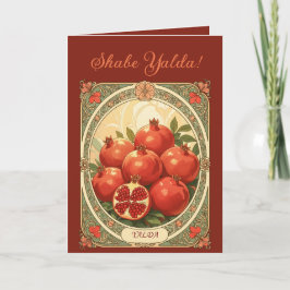 Tarjeta Festiva Yalda Pomegranate The Darkest Night Celebration
