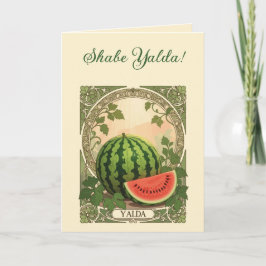 Tarjeta Festiva Yalda Watermelon Persian Chelle Night Winter