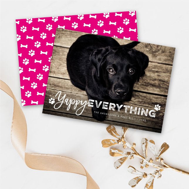 Tarjeta Festiva Yappy Everything Paws Dog Lover Cute Photo Mascota (Subido por el creador)