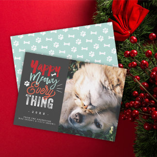 Tarjeta Festiva Yappy Meowy todo lo que el perro y el gato adoran 