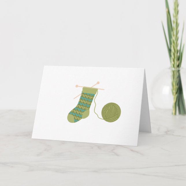 Tarjeta Festiva Yarn de punto de cocción (Anverso)