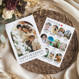 Tarjeta Festiva Year In Review Arch Family Photo Collage