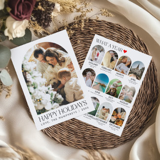 Tarjeta Festiva Year In Review Arch Family Photo Collage