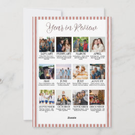 Tarjeta Festiva Year in Review Christmas with Arch Photo & Red Bow