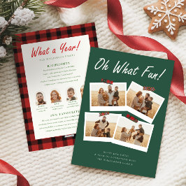 Tarjeta Festiva Year in Review Family Photo Collage Christmas