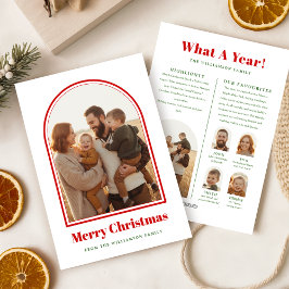 Tarjeta Festiva Year In Review What A Year Arch Photo Christmas