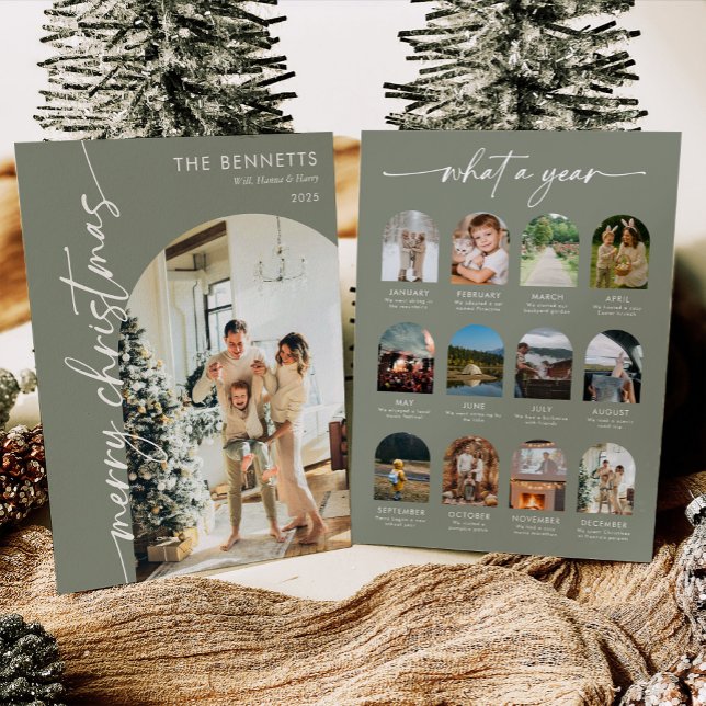 Tarjeta Festiva Year In Review What A Year Merry Christmas Photo (Subido por el creador)