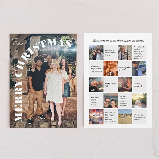 Tarjeta Festiva Year in Review What a Year Photo Collage Christmas (Subido por el creador)