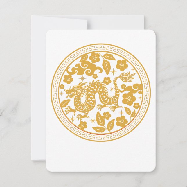 Tarjeta Festiva Year of dragon 2024,chinese new year celebration (Anverso)