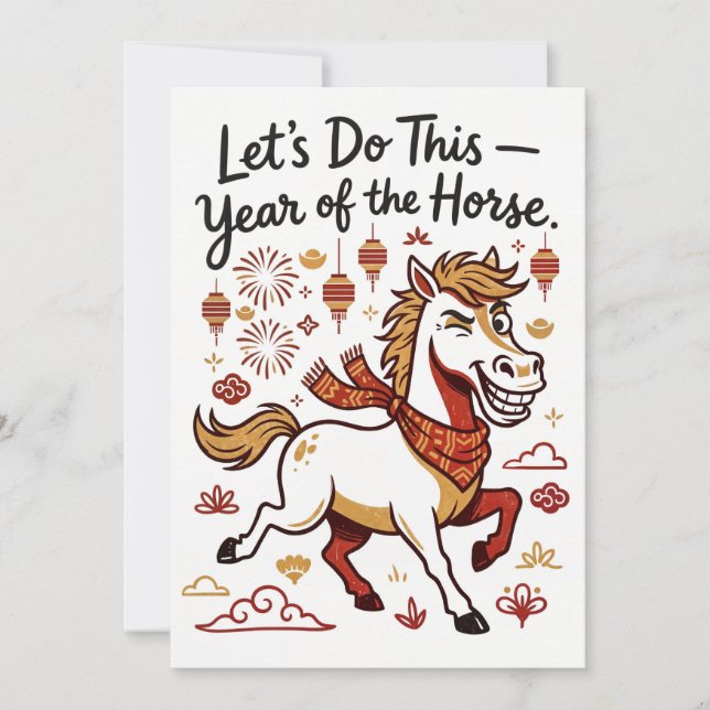 Tarjeta Festiva Year Of The Horse - Chinese Lunar New Year (Anverso)