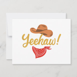 Tarjeta Festiva Yeehaw Cowboy Cowgirl Rodeo de campo occidental