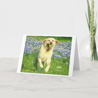 Tarjeta Festiva Yellow Lab greeting card with bible verse