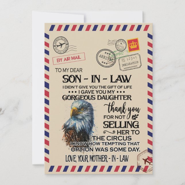 Tarjeta Festiva Yerno | Para mi querido yerno de madre (Anverso)