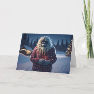 Tarjeta Festiva Yeti con un mensaje