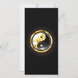 Tarjeta Festiva Yin Yang dorado en negro