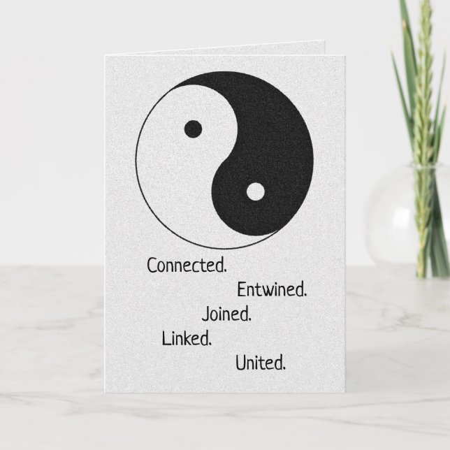 Tarjeta Festiva Yin Yang Soulmates, poema de conexión (Anverso)