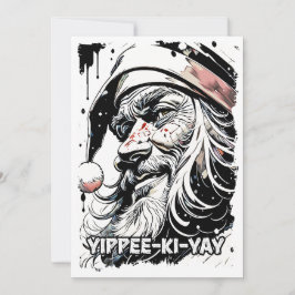 Tarjeta Festiva Yippee Ki Yay Navidades divertidos citan cultura p