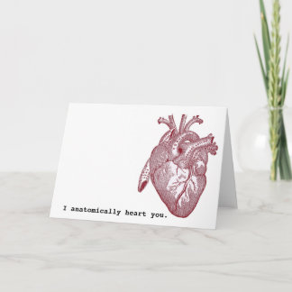 Tarjeta Festiva Yo anatómicamente te corazón