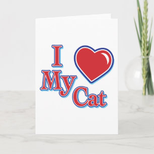 Tarjeta Festiva Yo corazón a mi gato