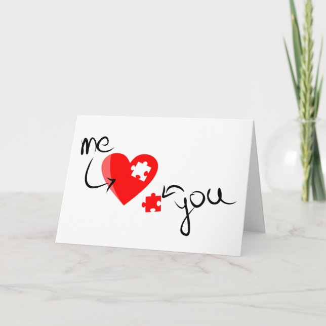 Tarjeta Festiva Yo y usted el día de San Valentín del rompecabezas (Anverso)