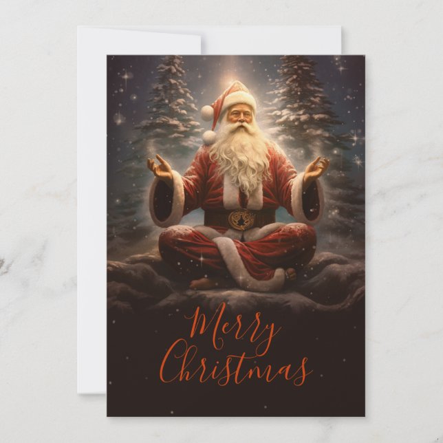 Tarjeta Festiva Yoga de Santa Claus (Anverso)