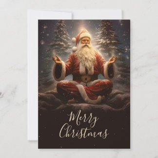 Tarjeta Festiva Yoga de Santa Claus